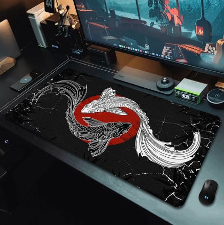 Gaming Desk Pad - Koi Fish Taichi Themes - xxl