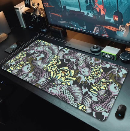 Gaming Desk Pad - Koi Fish Taichi Themes - xxl