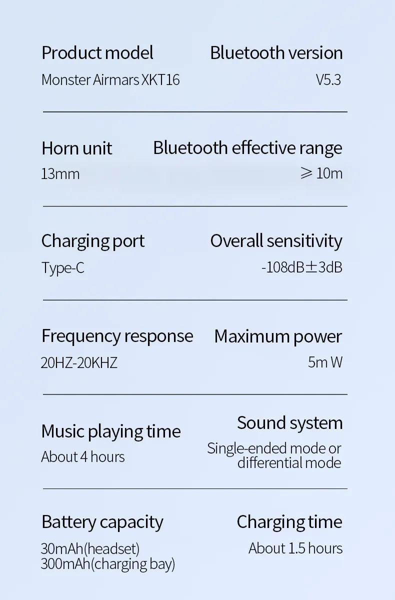 Monster XKT16 Wireless Earphones