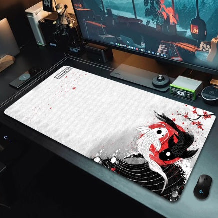 Gaming Desk Pad - Koi Fish Taichi Themes - xxl