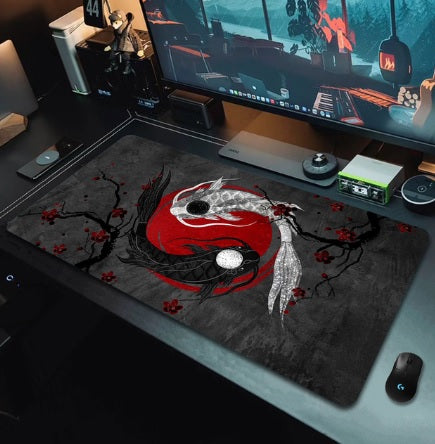 Gaming Desk Pad - Koi Fish Taichi Themes - xxl