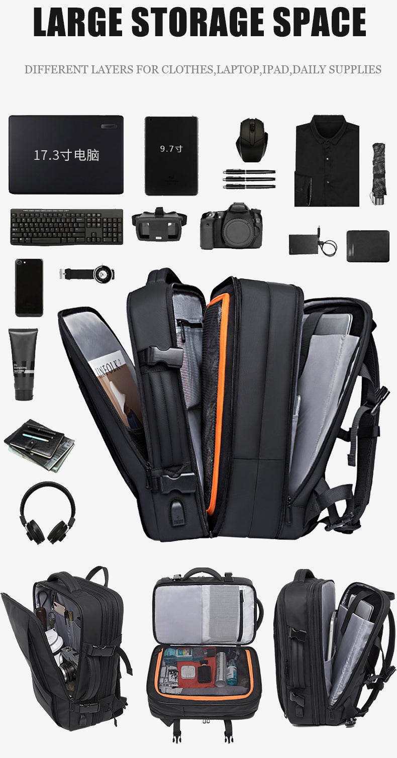 BANGE Travel Business Waterproof Backpack 17.3 Laptop Pocket