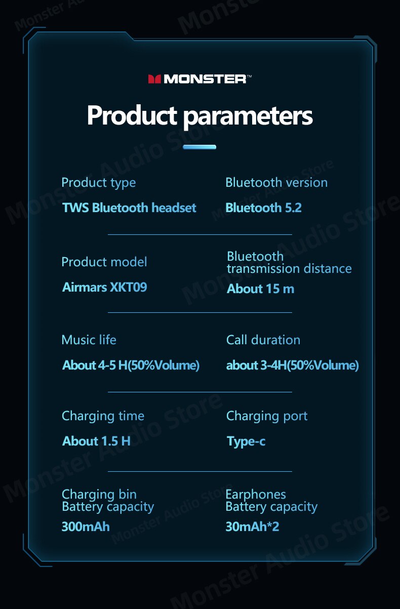 Monster XKT09 Bluetooth 5.2 Earphones