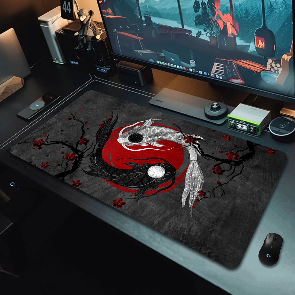 Gaming Desk Pad - Koi Fish Taichi Themes - xxl