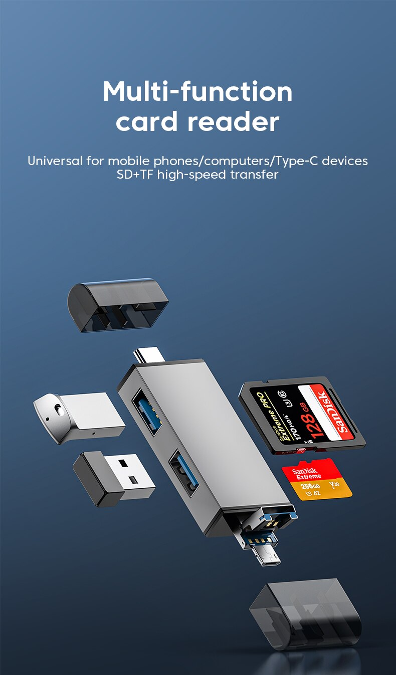 USB 3.0 7 in 1 Multi-Function Card Reader