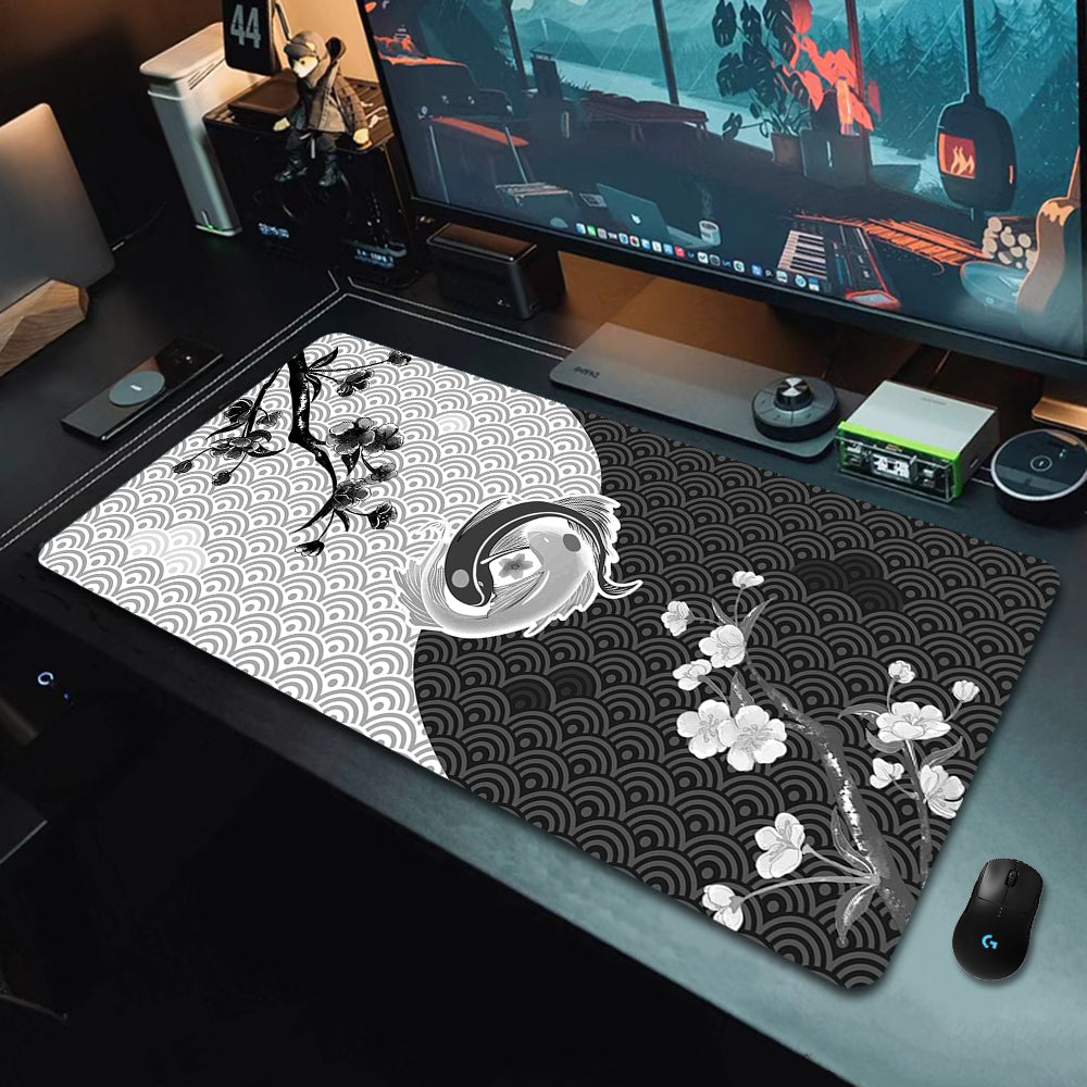 Gaming Desk Pad - Koi Fish Taichi Themes - xxl