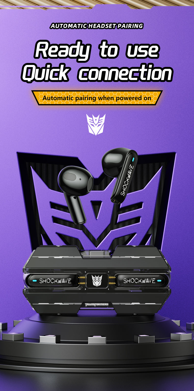 Transformers TF-T01 Gaming Earbuds - Bluetooth 5.3