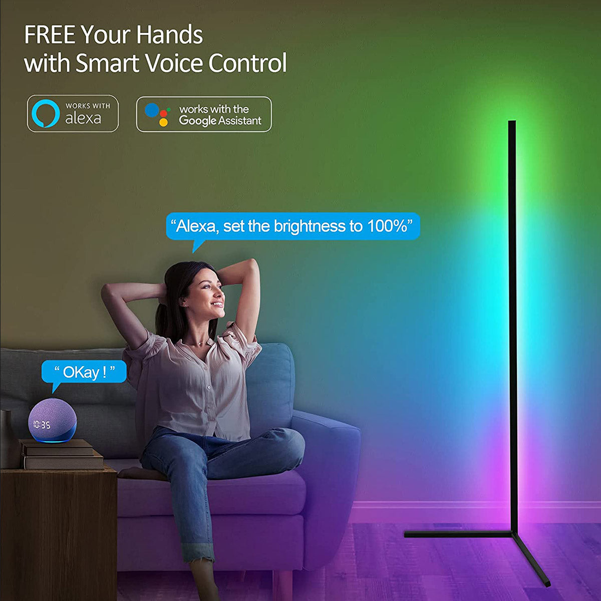 160cm Floor Lamp-Tuya Smart APP-RGB Interior Lighting