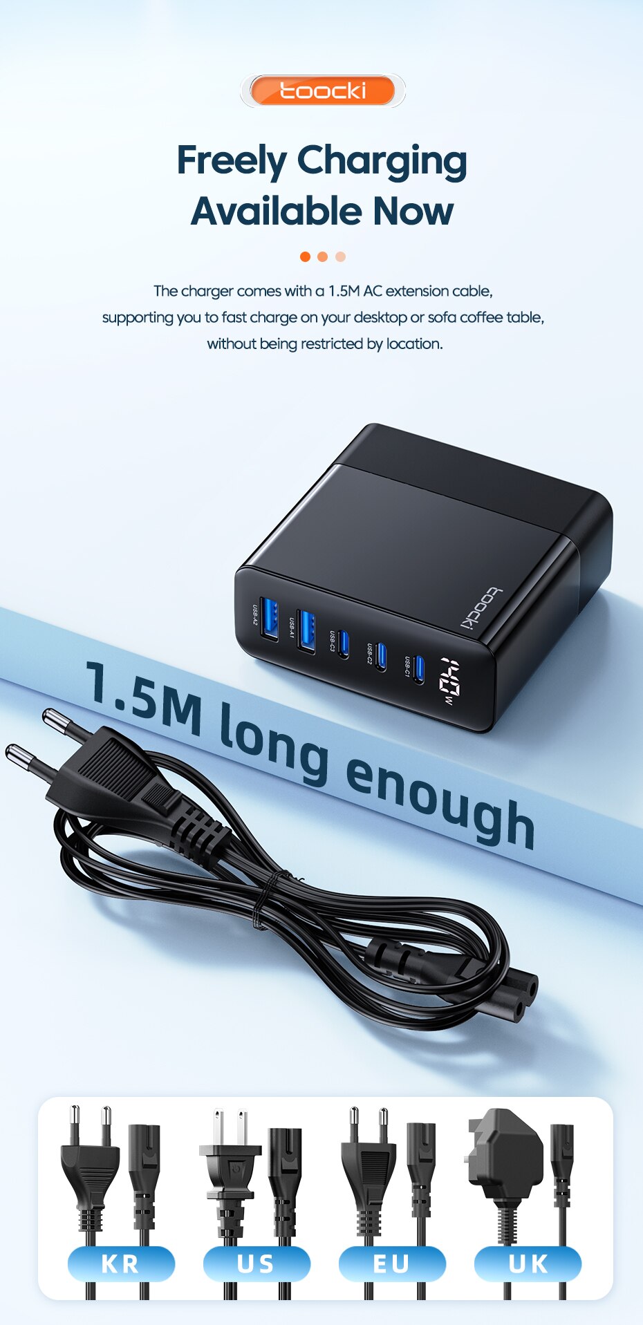 Toocki 140W Multi Port Charger - GaN Technology