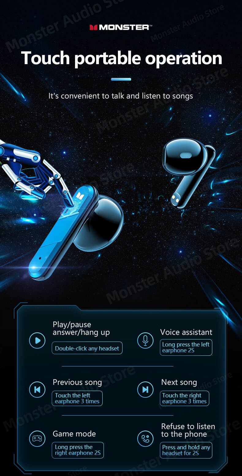 Monster XKT09 Bluetooth 5.2 Earphones