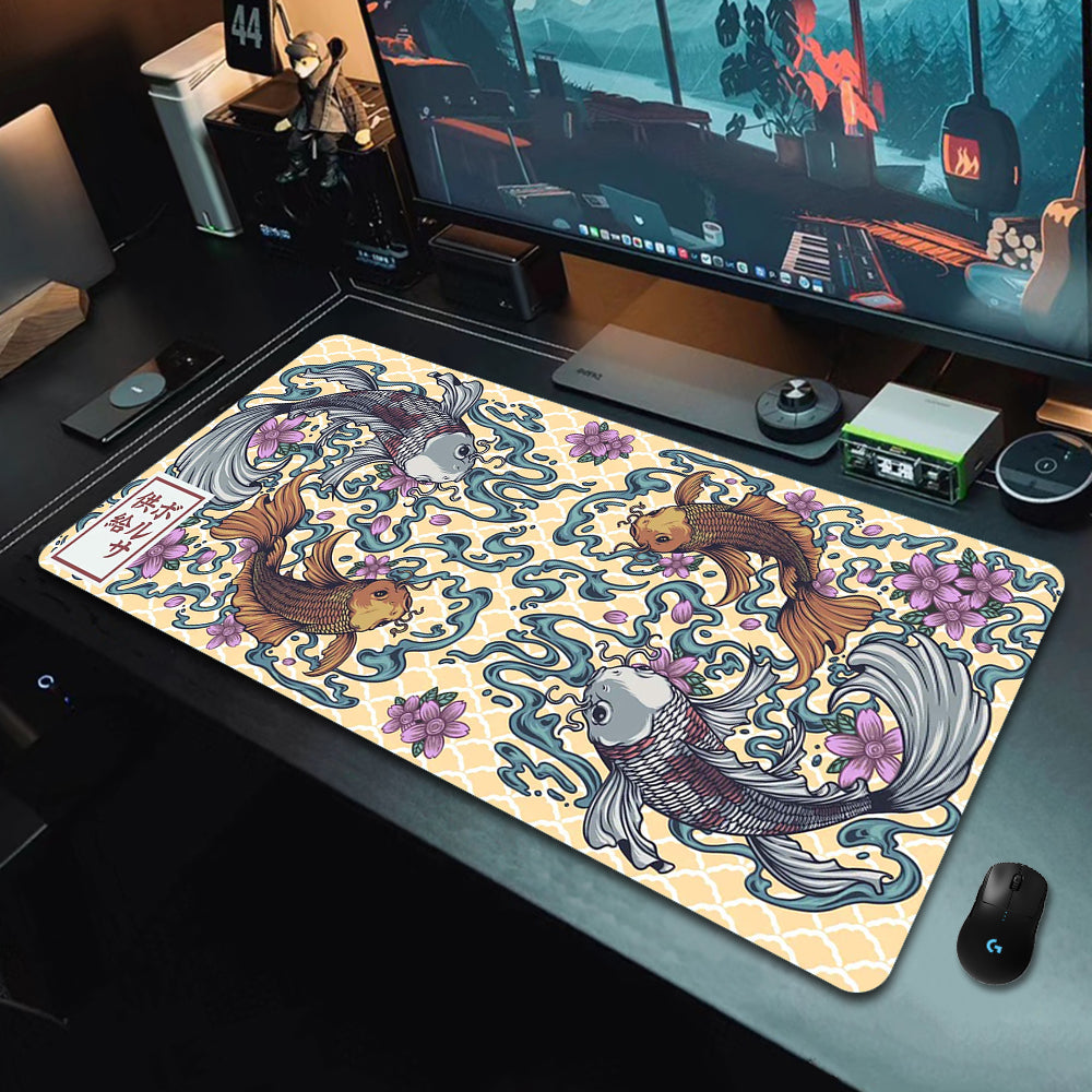 Gaming Desk Pad - Koi Fish Taichi Themes - xxl