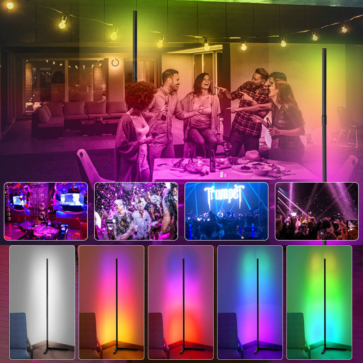 160cm Floor Lamp-Tuya Smart APP-RGB Interior Lighting