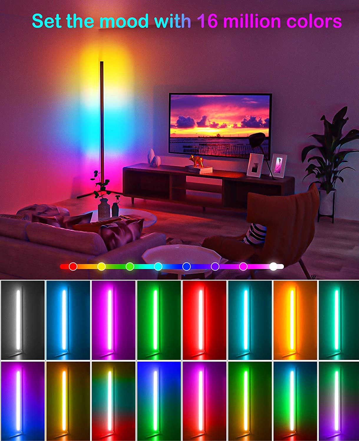 160cm Floor Lamp-Tuya Smart APP-RGB Interior Lighting