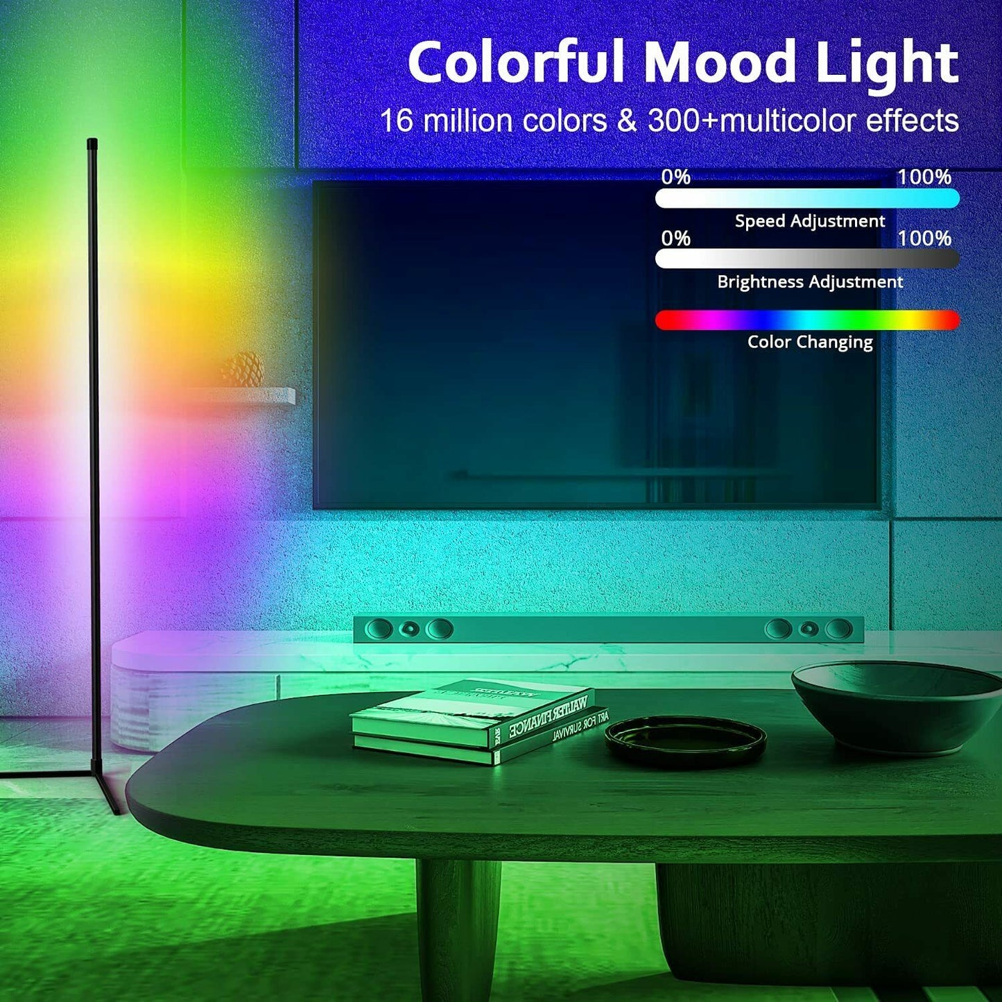 160cm Floor Lamp-Tuya Smart APP-RGB Interior Lighting