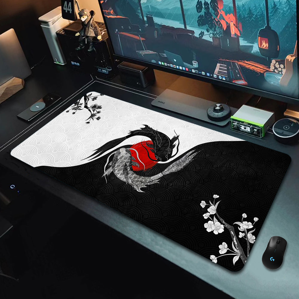 Gaming Desk Pad - Koi Fish Taichi Themes - xxl