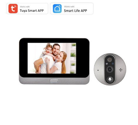 Smart Door Bell Peephole Camera -> Alexa Google Announcement - 1080p